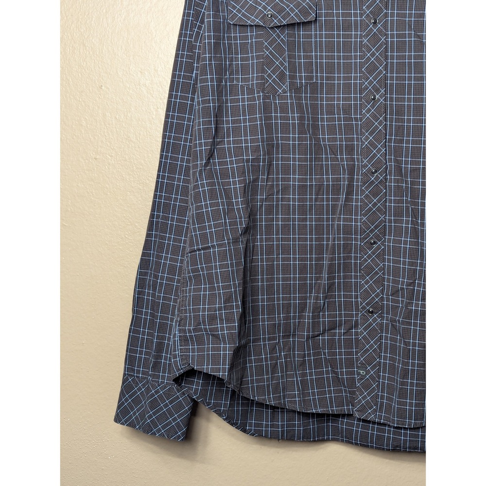7 Diamonds Button Down Shirt Mens XXL Black Blue Heart Breaker Grid Long Sleeve - Picture 10 of 15